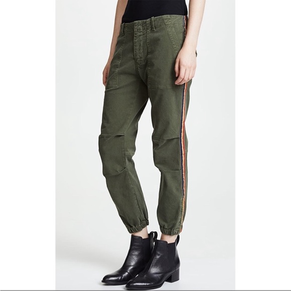 Nili Lotan Pants - Nili Lotan French striped military cropped pant